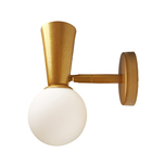 Kit 2 Luminárias Arandela Parede Globo Articulada Dourado