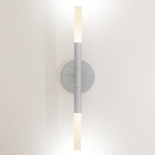 Kit 2 Luminárias Arandela Parede Tubo 2 Difusores Sala Prata