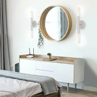 Kit 2 Luminárias Arandela Parede Tubo 2 Difusores Sala Prata