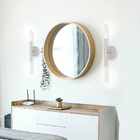 Kit 2 Luminárias Arandela Parede Tubo 2 Difusores Sala Prata