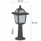 Kit 2 Luminárias De Chão Preta Ravena Dital Balizador Jardim