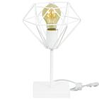 Kit 2 Luminárias De Mesa Abajur Aramado Diamante Branco