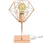 Kit 2 Luminárias De Mesa Abajur Aramado Diamante New Cobre