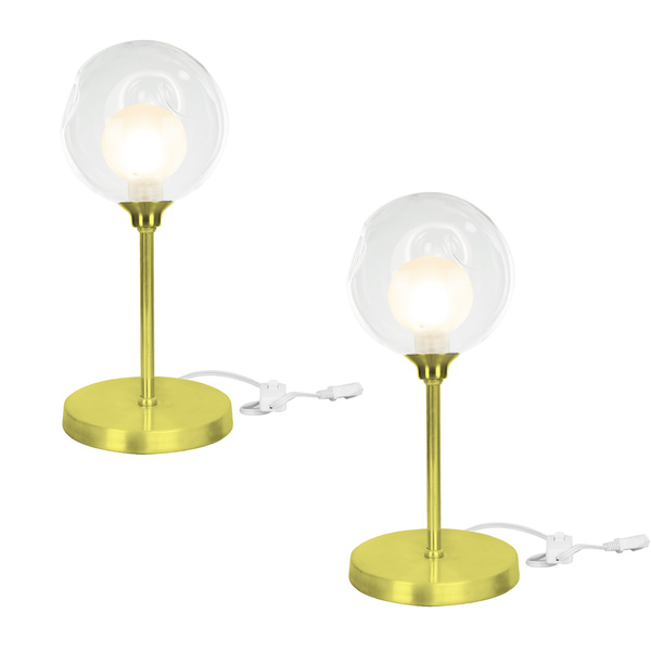 Kit 2 Luminárias De Mesa Abajur Harmony Dourado