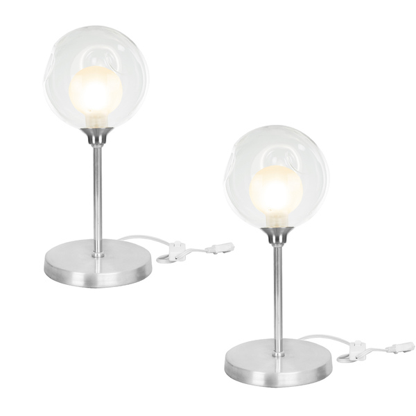 Kit 2 Luminárias De Mesa Abajur Harmony Escovado