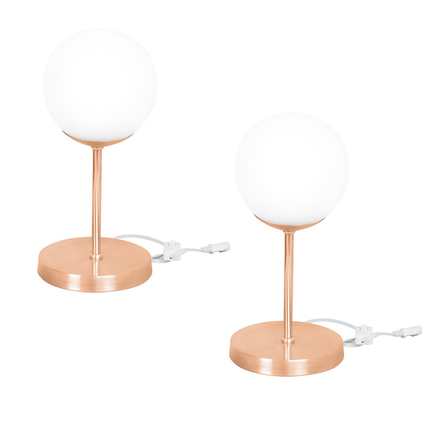 Kit 2 Luminárias De Mesa Abajur Orby Cobre