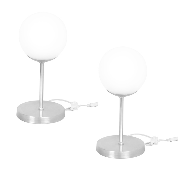 Kit 2 Luminárias De Mesa Abajur Orby Escovado