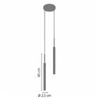 Kit 2 Luminárias De Teto Pendente Tubo Duplo Preto Dourado