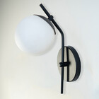 Kit 2 Luminárias Inclinada Jabuticaba Globo Vidro Hall Preto