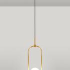 Kit 2 Luminárias Lustre Arco Dourado Globo Cama Quarto 43cm