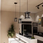 Kit 2 Luminárias Lustre Pendente Moderno Preto