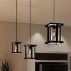 Kit 2 Luminárias Lustre Pendente Moderno Preto
