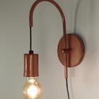 Kit 2 Luminárias Parede Arandela Abajur Interruptor Cobre