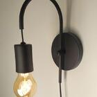 Kit 2 Luminárias Parede Arandela Abajur Interruptor Preto