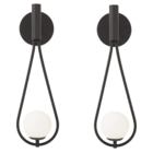 Kit 2 Luminárias Parede Arandela Gota Tubo Globo Vidro Preto