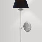 Kit 2 Luminárias Parede Cúpula Preto Tecido Lavabo Prata G