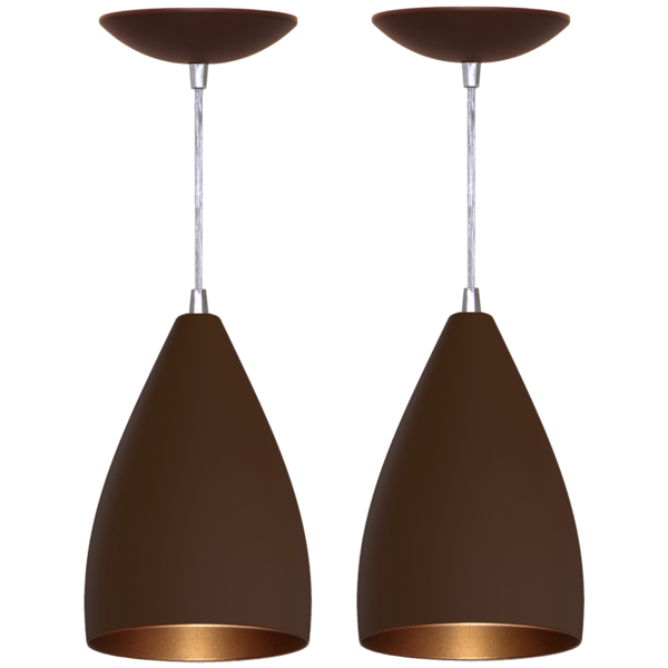 Kit 2 Luminarias Pendente Bala -  Café Tabaco / Bronze