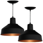 Kit 2 Luminarias Pendente Bedd 12" Retrô -  Preto Fosco / Bro