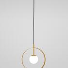 Kit 2 Luminárias Pendente Círculo Globo Vidro Mesa Dourado