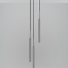 Kit 2 Luminárias Pendente De Teto Tubo Triplo Sala Prata