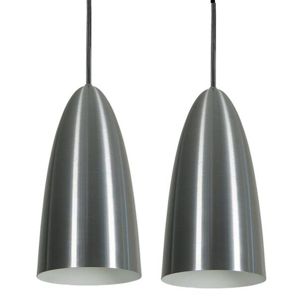 Kit 2 Luminárias Pendente Escovado Sala Cozinha 13cm 1xe27