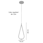 Kit 2 Luminárias Pendente Gota Globo Vidro Quarto Dourado