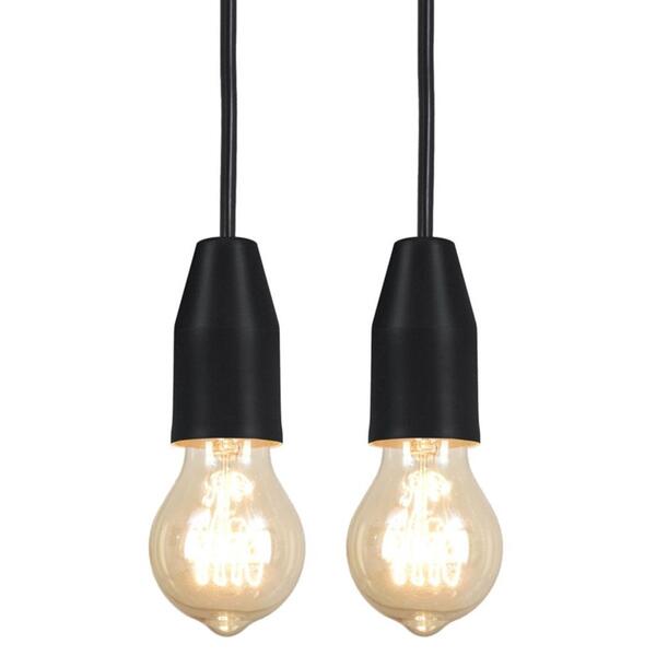 Kit 2 Luminárias Pendente Lustre Teto Luxo Preto Loose Sala