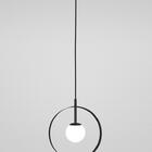 Kit 2 Luminárias Pendente Teto Círculo Globo Moderno Preto