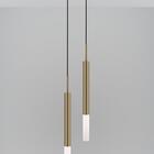 Kit 2 Luminárias Pendente Teto Tubo Duplo Difusor Bronze