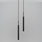 Kit 2 Luminárias Pendente Teto Tubo Duplo Quarto Sala Preto