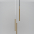 Kit 2 Luminárias Pendente Teto Tubo Triplo Quarto Bronze