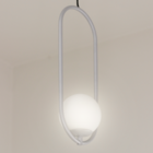 Kit 2 Luminárias Teto Lustre Arco Globo Cozinha Mesa Prata