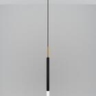 Kit 2 Luminárias Teto Pendente Tubo Difusor Preto Dourado