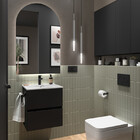 Kit 2 Luminárias Teto Pendente Tubo Duplo Difusor Hall Prata