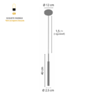 Kit 2 Luminárias Teto Tubo Pendente Balcão Sala Prata 40cm