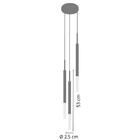 Kit 2 Luminárias Teto Tubo Triplo Difusor Sala Preto Dourado