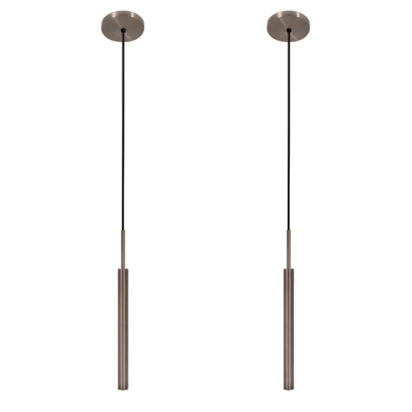 Kit 2 Luminárias Tubo Pendente Teto Mesa Sala Bronze 40cm