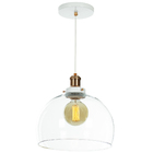 Kit 2 Lustre Pendente Château Bola Grande Vidro Branco Cobre