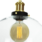 Kit 2 Lustre Pendente Château Bola Grande Vidro Preto Gold