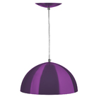 Kit 2 Lustre Pendente Meia Lua 30cm Alumínio Roxo Metálico