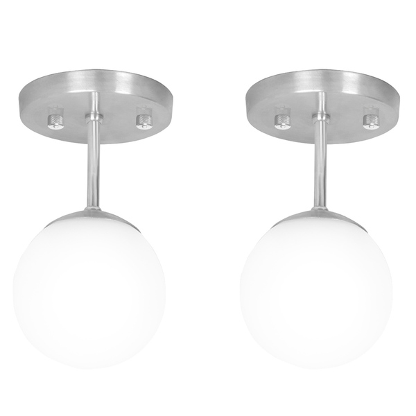 Kit 2 Lustre Plafon Orby Escovado 23x14 Cm