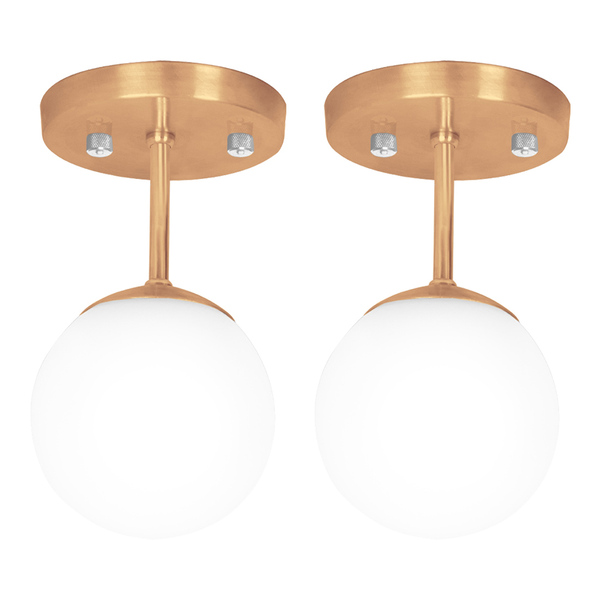 Kit 2 Lustre Plafon Orby New Cobre 23x14 Cm