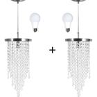 Kit 2 Lustre Redondo Crilik Ls7301 Cromado C/lamp.s