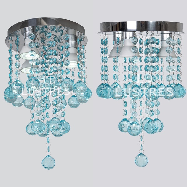 Kit 2 Lustres Brilhantes Para Sala De Estar Com Base De Inox