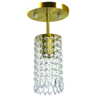 Kit 2 Lustres Clearcrillic Cristal Acrílico Redondo Dourado