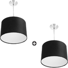 Kit 2 Lustres Cupula Pendente Dome 30x20cm Preto