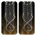 Kit 2 Lustres Em Cristais Para Pé Direito Duplo Base De Inox