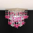 Kit 2 Lustres Luminária Para Quarto Infantil Borboletas Rosa