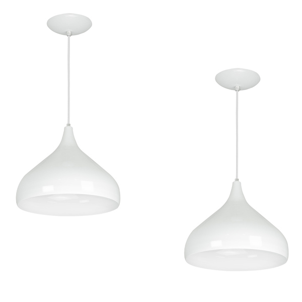 Kit 2 Lustres Pendente Aladim Branco 24cm