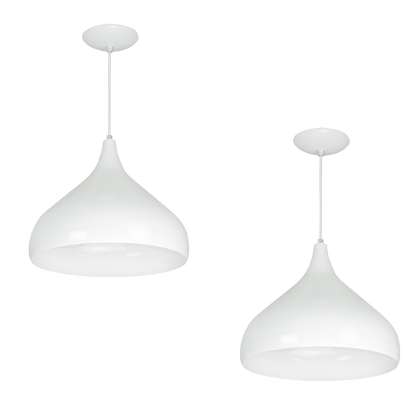 Kit 2 Lustres Pendente Aladim Branco 31cm